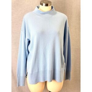 Galeria 65% Silk 35% Cashmere Mock Neck Sweater Baby Blue NWOT EU 40 US 10-12